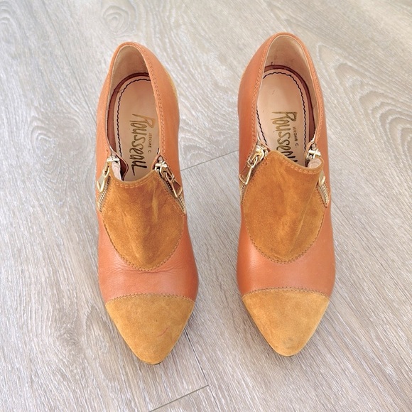 Jerome C Rousseau Tan Boot High Heel Pump Booties - Picture 3 of 3